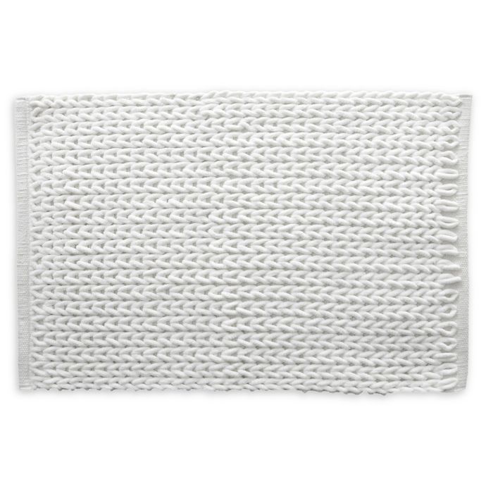Moda Braided 20" x 32" Bath Rug in White Bed Bath & Beyond