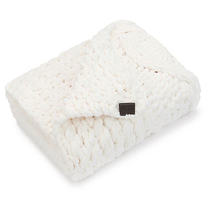 UGG® Harper Chenille Square Throw Blanket in Snow