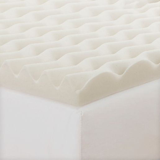 Copperfresh 4 Inch Wave Foam Reversible Mattress Topper In Beige Bed Bath Beyond