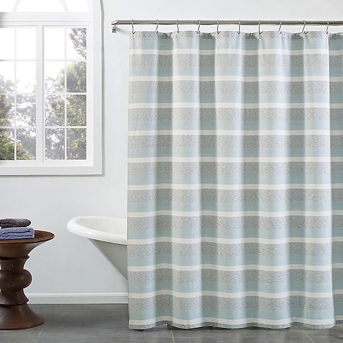 Kas Room Zerena Striped Shower Curtain, Black And Beige Striped Shower Curtain