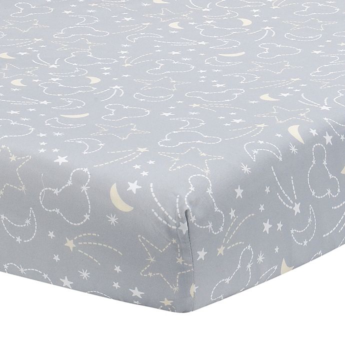 Lambs & Ivy® Disney® Mickey Mouse Fitted Crib Sheet in Grey/White