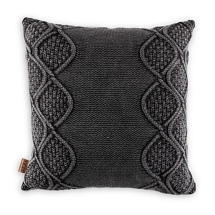 UGG® Boulder Square Throw Pillow in Charcoal