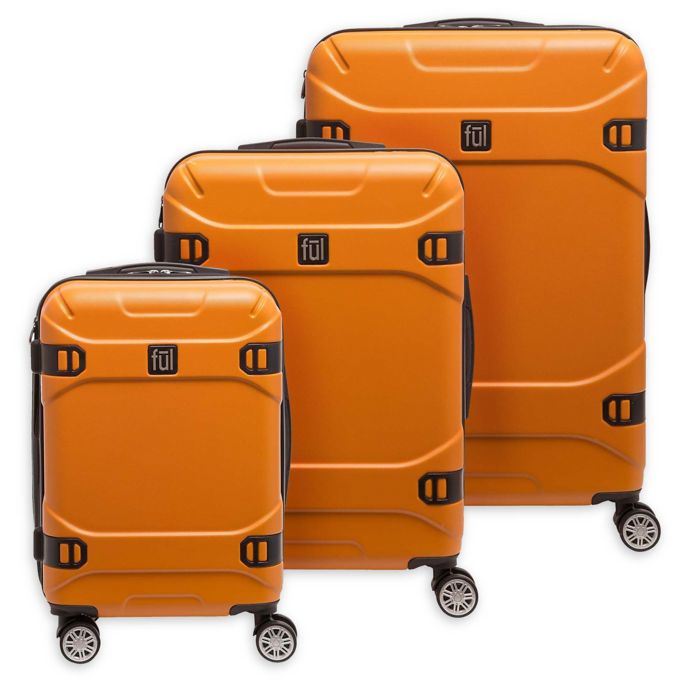 ful® Molded Detail 3Piece Hardside Spinner Luggage Set Bed Bath & Beyond