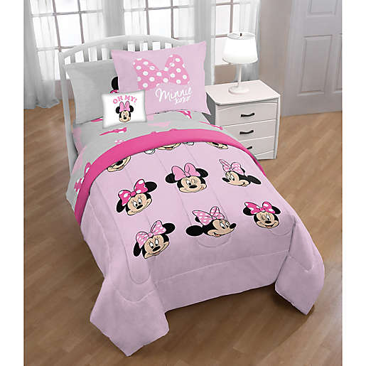 Disney Minnie Mouse 3 Piece Twin Full, Disney Minnie Mouse Pink 3pc Twin Bedding Comforter Set