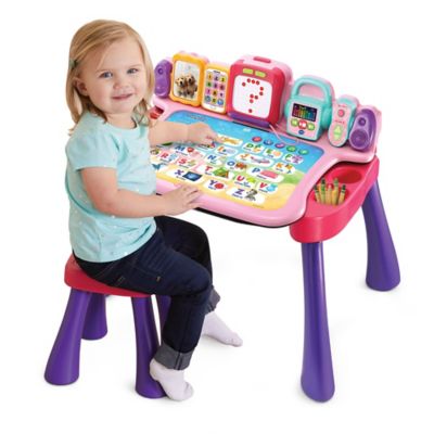 vtech play & learn activity table pink
