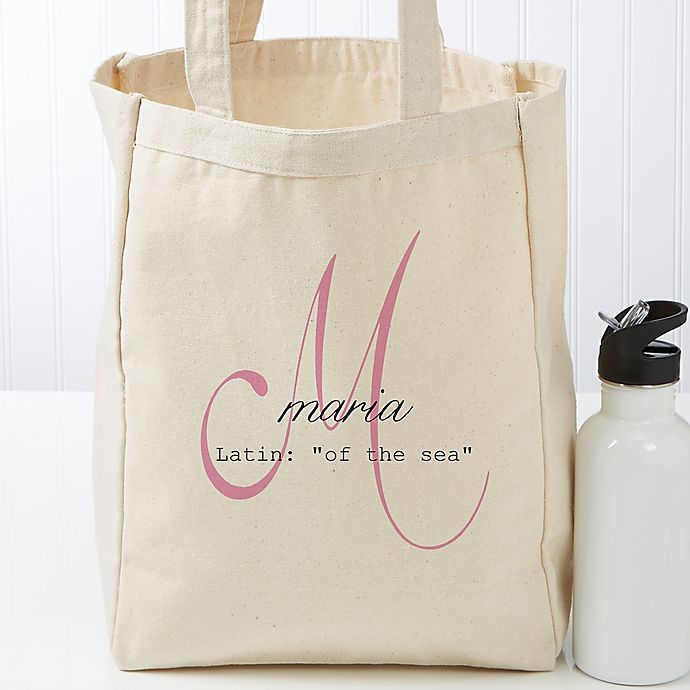 Name Meaning Monogram Personalized 14-Inch x 10-Inch Tote Bag