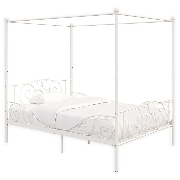 Atwater Living Whimsical Full Metal Canopy Bed in White