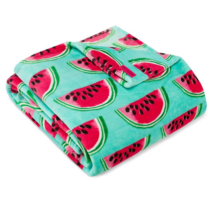 Watermelon Picnic Ultra Soft Plush Throw In Aqua Bed Bath And Beyond