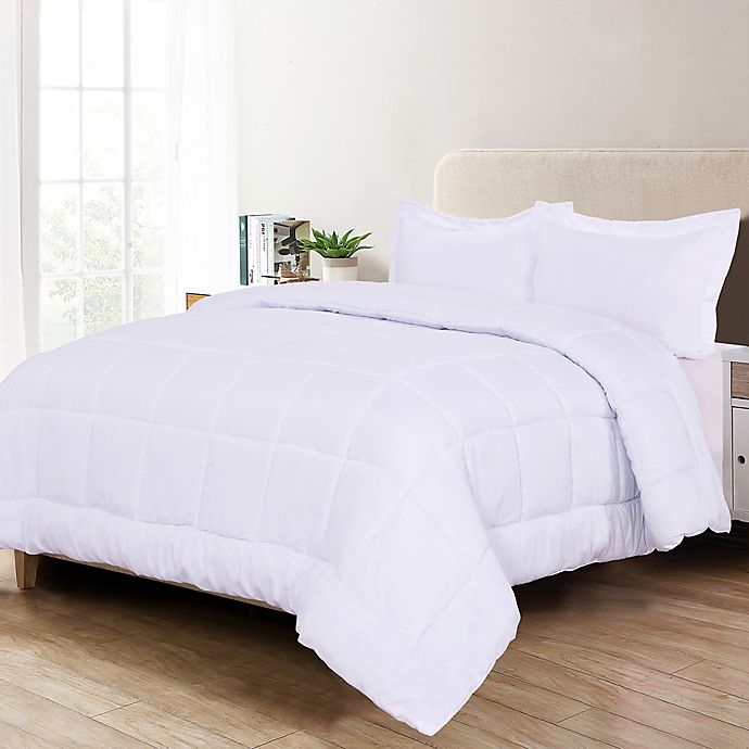 Luxury All Season Medium Weight 3-Piece Full/Queen Comforter Set in White
