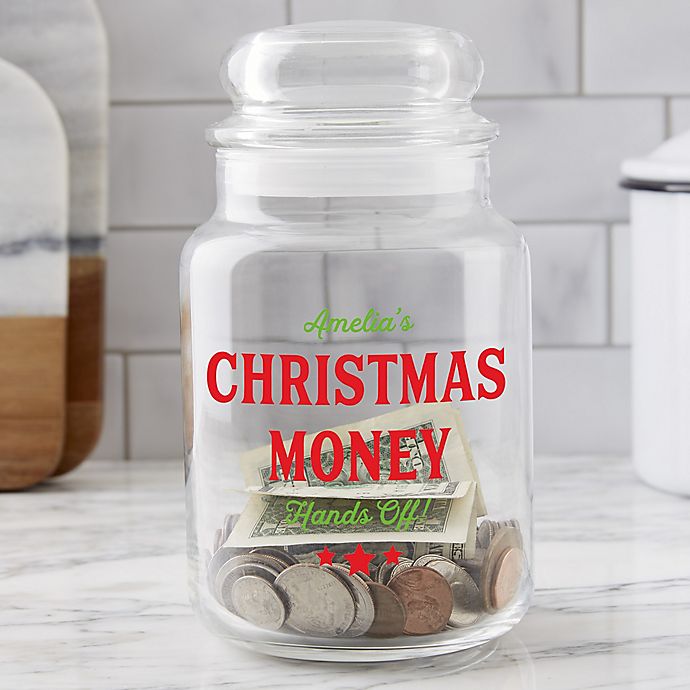 Christmas Money Personalized Glass Jar