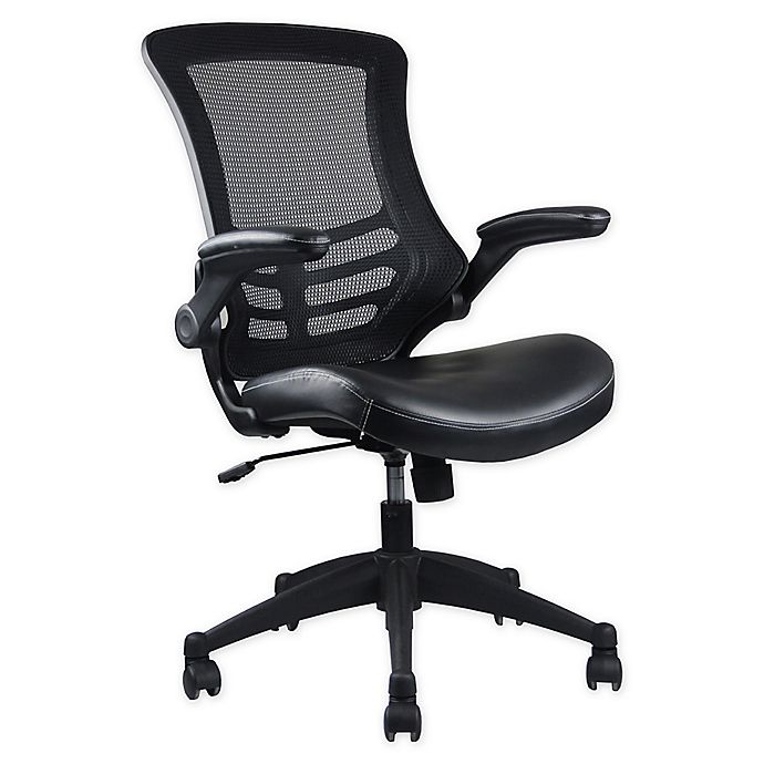 Techni Mobili Stylish Mid-Back Mesh Office Chair with Adjustable Arms in Black