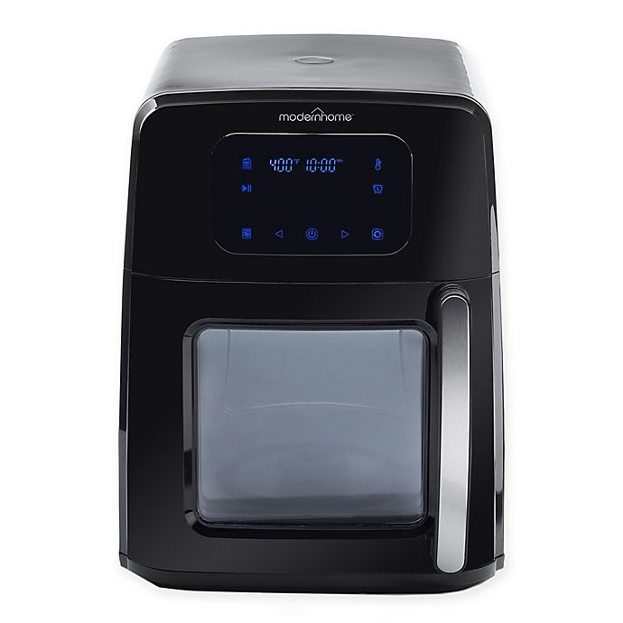 Modernhome 8 qt. Air Fryer with Auto-Stirring Arm and Accessories in Black