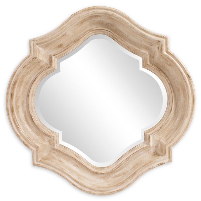 Howard Elliott Aubrey 36 Inch X 36 Inch Square Quatrefoil Wall Mirror In Weathered Taupe Buybuy Baby