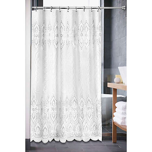 Monaco Shower Curtain In White Bed, Do Curtains Come In 78 Inch Length