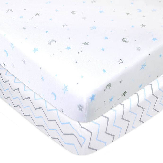TL Care® Cotton Jersey Fitted Mini-Crib Sheets (2-Pack)