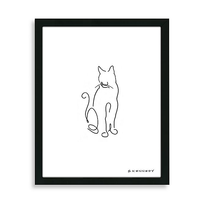 Cat Line 12-Inch x 15-Inch Framed Drawing