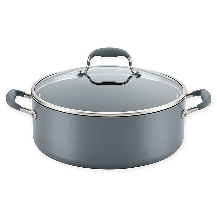 Anolon® Advanced Home Nonstick Hard-Anodized 7.5 qt. Covered Wide Stock Pot in Moonstone