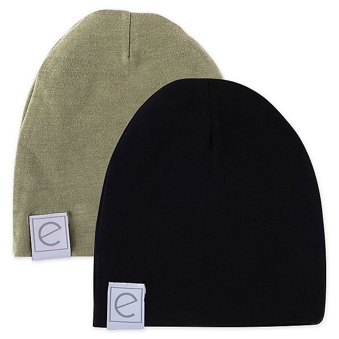 Ely's & Co.® Size 0-3M 2-Pack Beanies in Khaki/Black