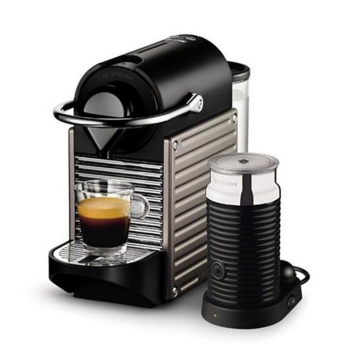 Nespresso® Pixie Espresso Machine by Breville® with Aeroccino Milk Frother in Electric Titan