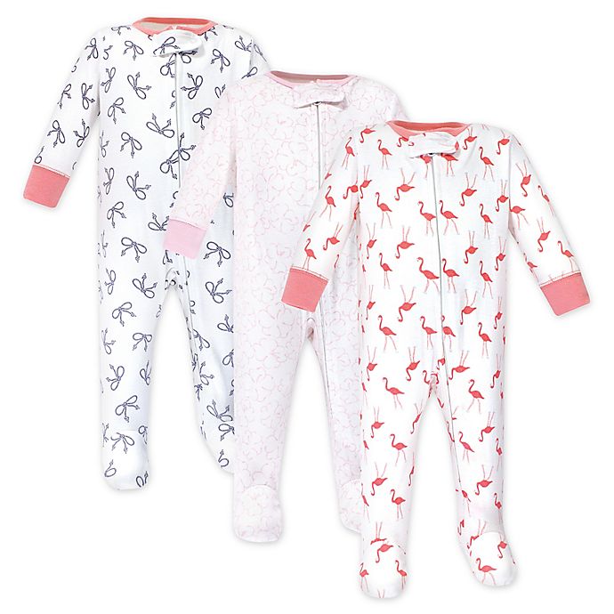 Yoga Sprout Size 3-6M 3-Pack Flamingo Sleep N' Play Footed Pajamas