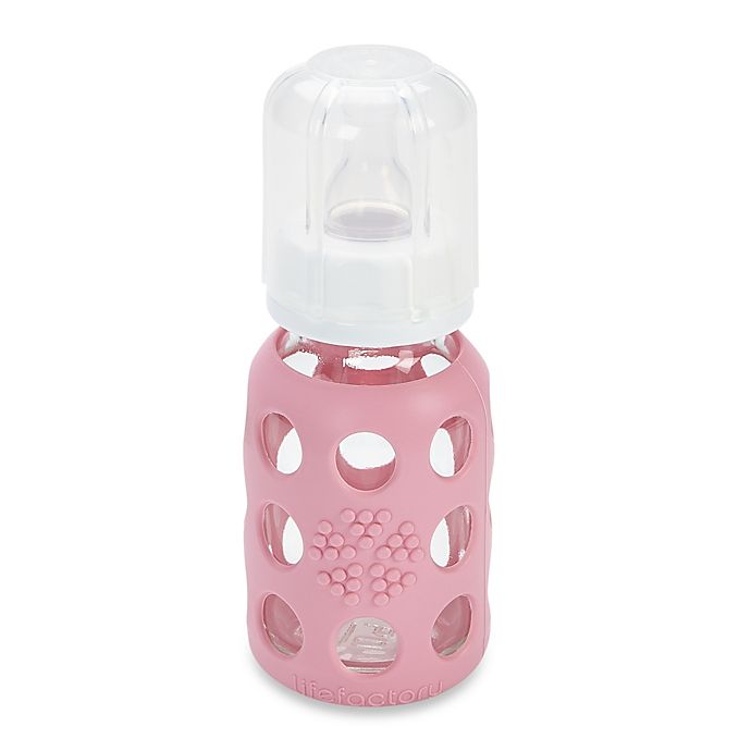 Lifefactory® 4 oz. Glass Baby Bottle w/Silicone Sleeve in Pink