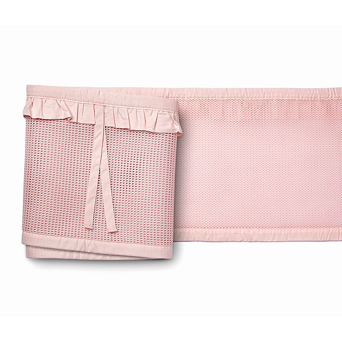 BreathableBaby® Ruffled Deluxe Mesh Crib Liner in Blush