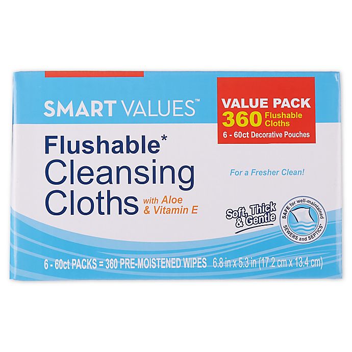 Smart Values™ 6-Packs 60-Count Flushable Moist Wipes