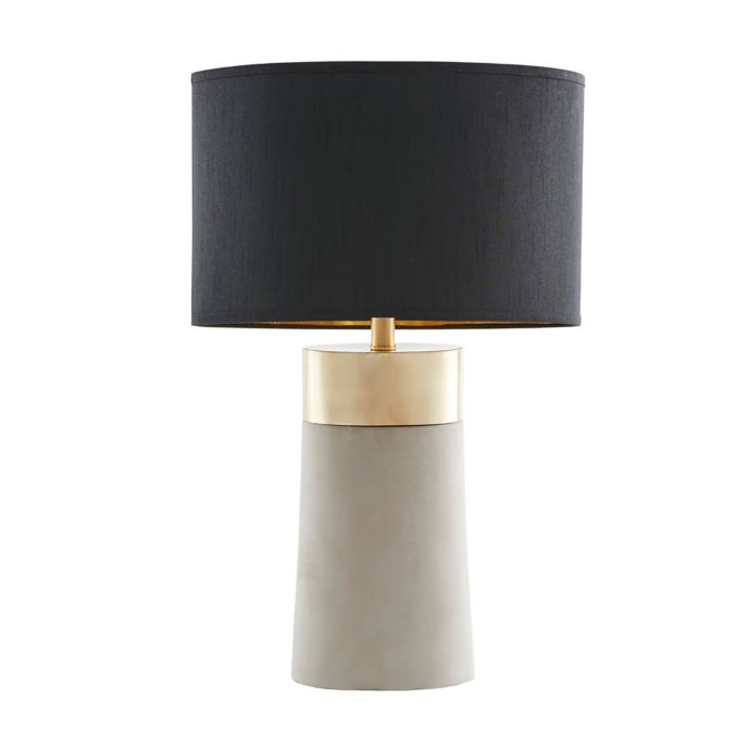 Martha Stewart Beekman Table Lamp in Gold/Grey with Faux Silk Shade ...