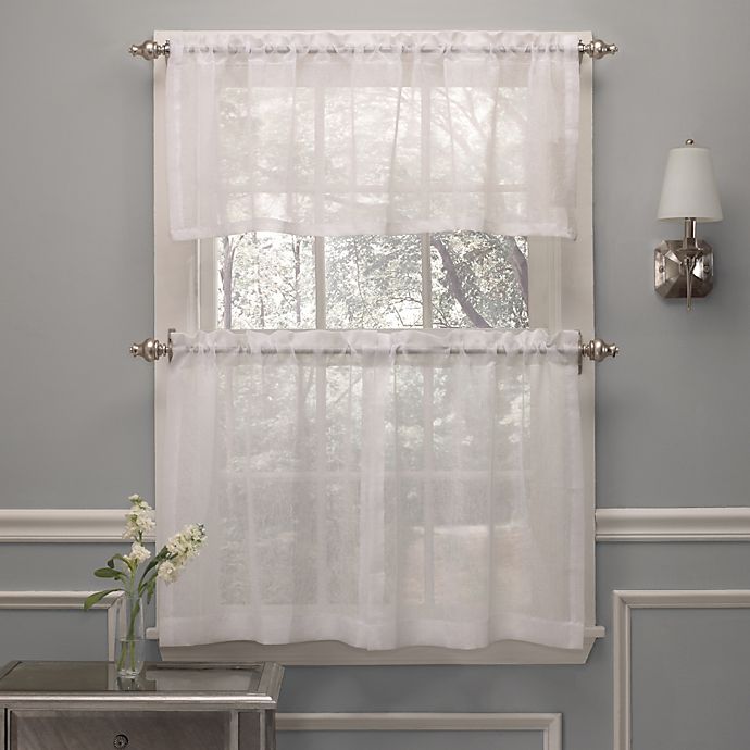 Crushed Voile Window Curtain Tier Pair and Valance