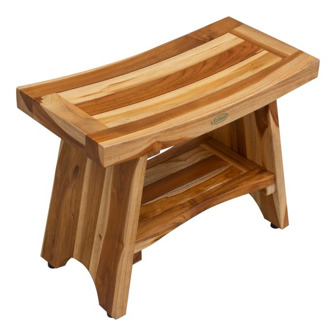 Ecodecors Serenity 24 Inch Teak Shower Bench With Shelf In Natural Bed Bath And Beyond Canada