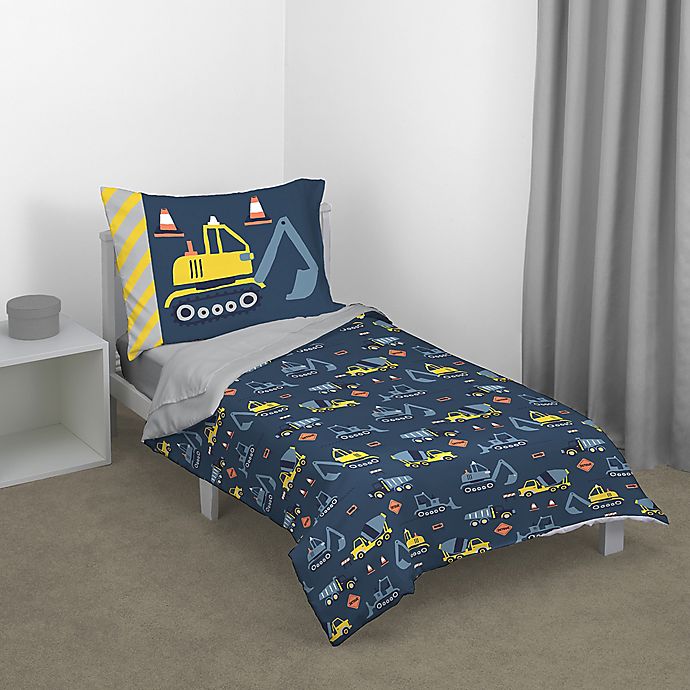 carter's® Construction Time 4-Piece Toddler Bedding Set in Navy
