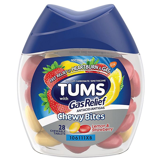 TUMS® 28-Count Gas Relief Antacid/Antigas Chewy Bites in Lemon and Strawberry