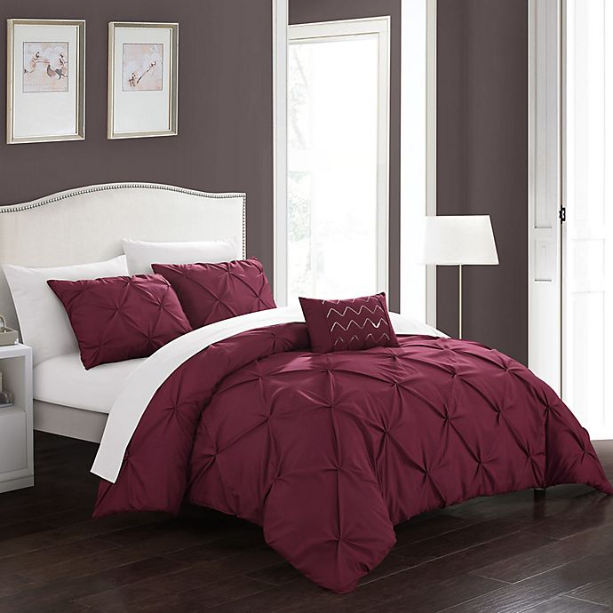 Chic Home© Weber 8-Piece Bed in a Bag Queen Comforter Set in Burgundy