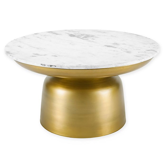 Poly and Bark Signy Coffee Table in Antique Brass
