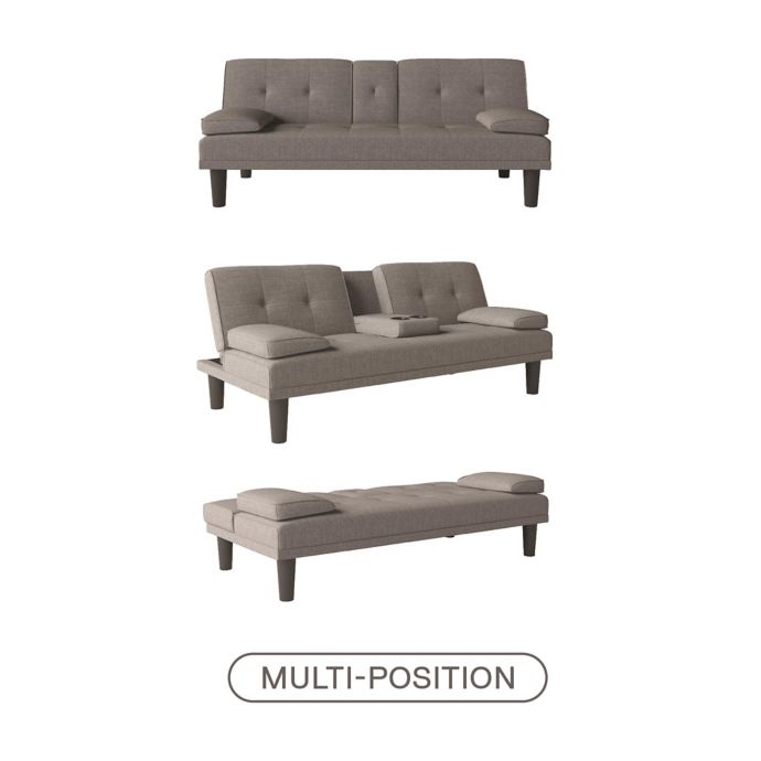 Everyroom Maya Cupholder Leather Sofa Sleeper Futon Bed Bath Beyond