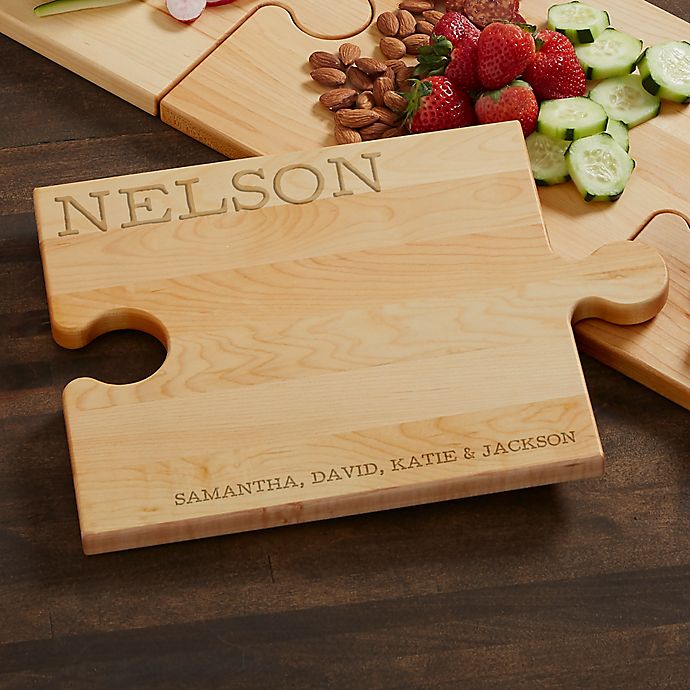 Family Connection Personalized Puzzle Piece Cutting Board