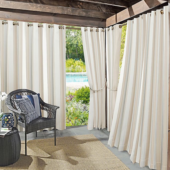 Sun Zero® Valencia Cabana Stripe Indoor/Outdoor Window Curtain Panel (Single)