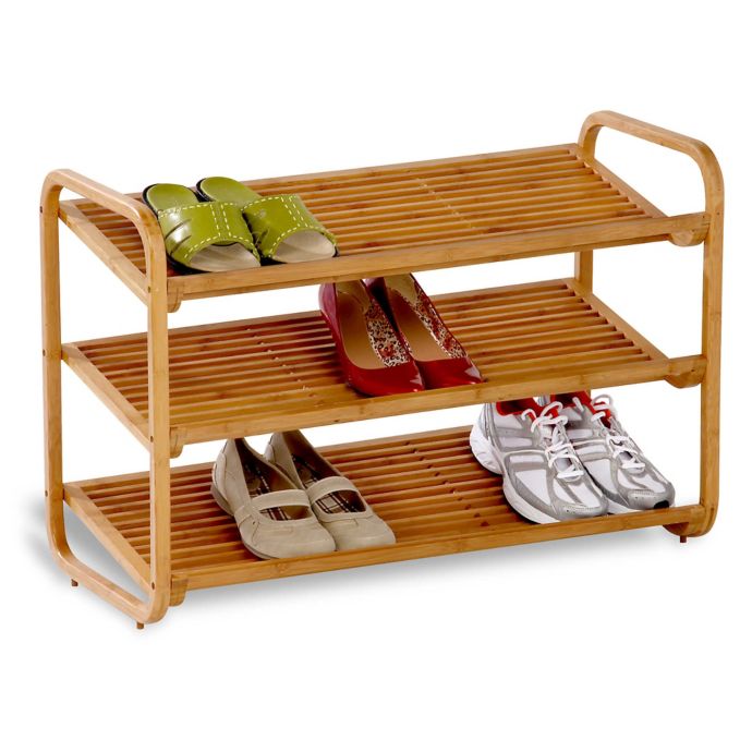 Deluxe 3 Tier Bamboo Shoe Rack Bed Bath Beyond