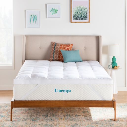 Linenspa Signature Collection Down Alternative Fiber Bed Mattress Topper Bed Bath Beyond