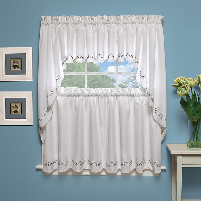Forget-Me-Not Valance in White/Blue
