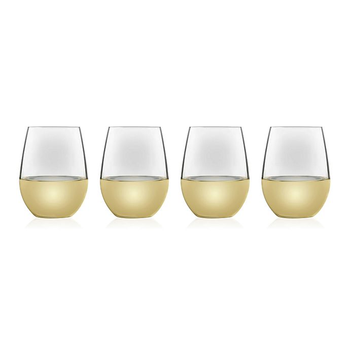 Modern 4pc Stemless White Wine Glasses