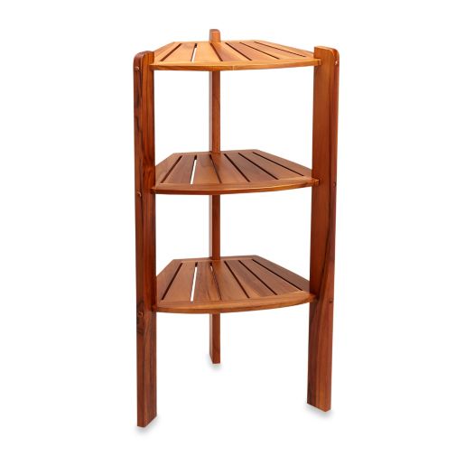 Taymor Teak 3 Shelf Corner Caddy Stand Bed Bath Beyond