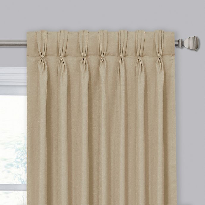 Mariposa 63-Inch Pinch Pleat/Back Tab Window Curtain Panel in Gold (Single)