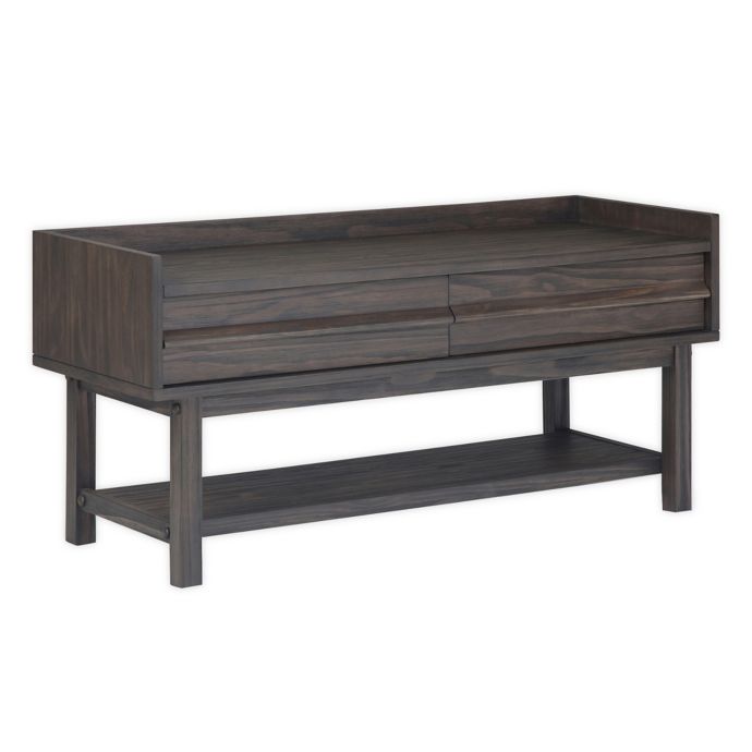 Simpli Home™ Tabler Storage Bench in Driftwood Bed Bath & Beyond