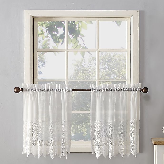 No.918® Joy Lace Rod Pocket Sheer Kitchen Curtain Tier Pair