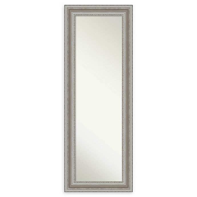 Amanti Art Parlor 20-Inch x 54-Inch Framed On the Door Mirror in Nickel/Silver