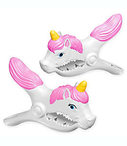 Pinzas para toalla de plástico Boca Clips® con forma de unicornio, 2 piezas