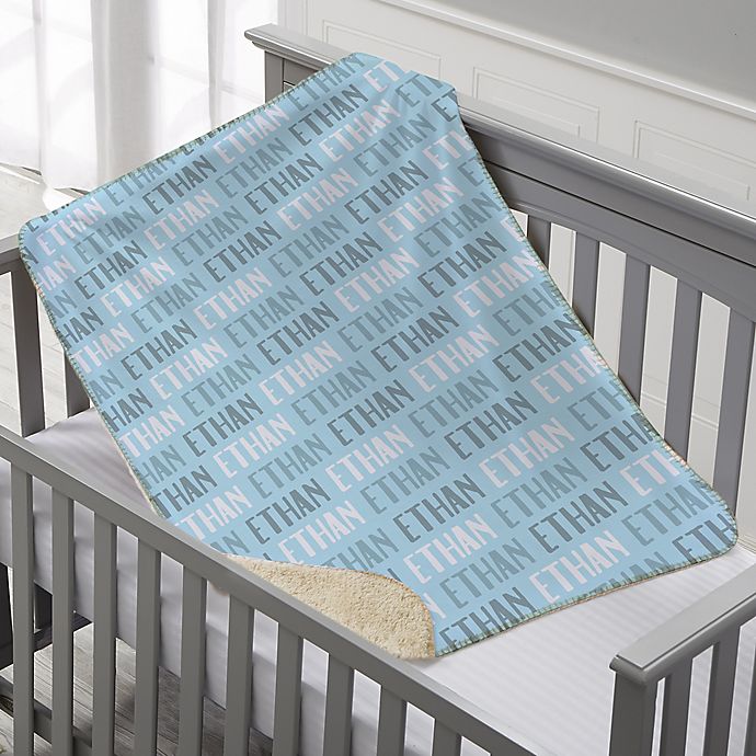 Modern Name Personalized 30-Inch x 40-Inch Sherpa Baby Blanket Collection
