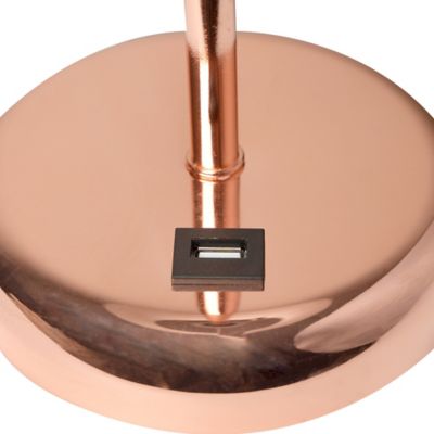 white and rose gold lamp