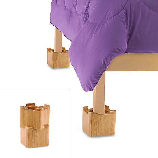 Blond Wooden Bed Lifts (Set of 4). View a larger version of this product image.